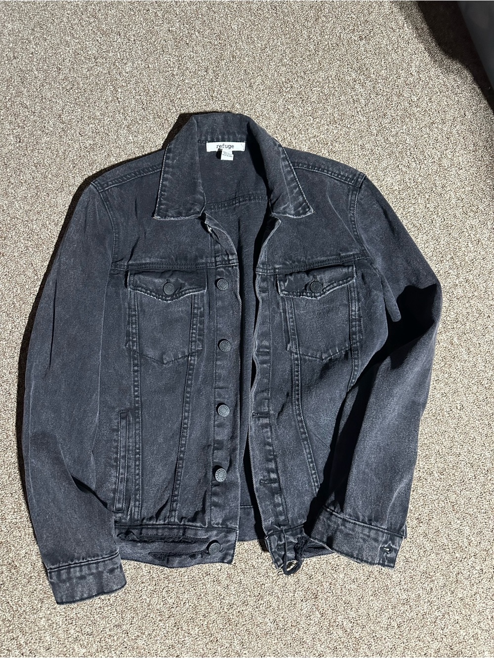 refuge Black Denim Trucker Jacket
